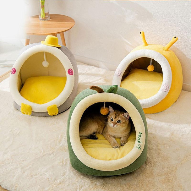 Semi-enclosed Pet Cat and Dog Bed Dog Kennel Pad Pet Supplies, Size:S(Avocado)