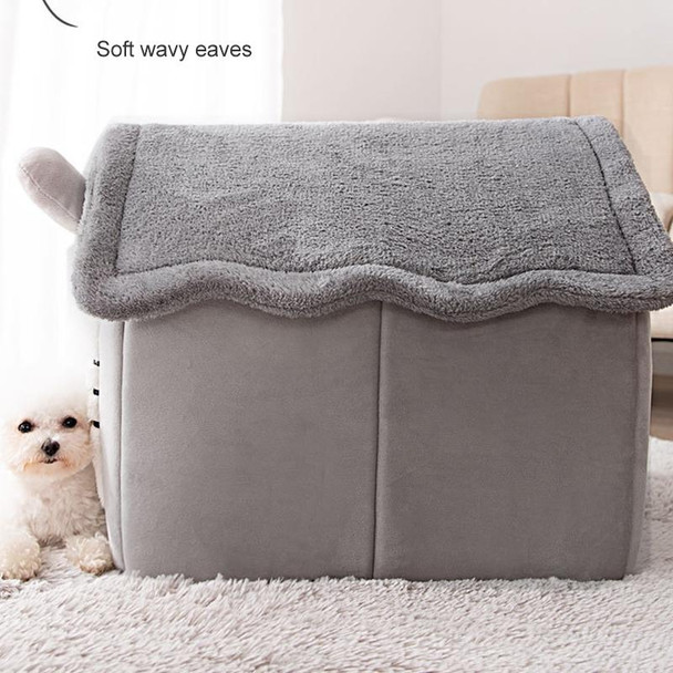 House Type Universal Removable and Washable Pet Dog Cat Bed Pet Supplies, Size:M(Grey Igloo)