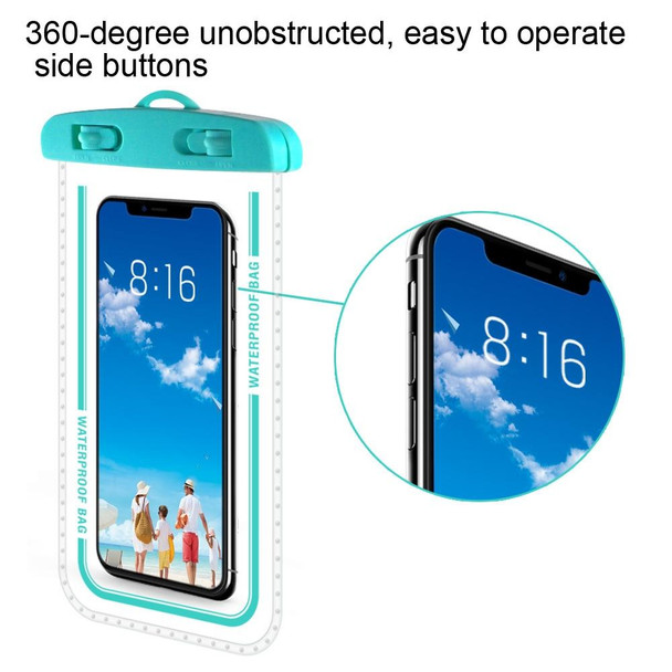 2 PCS Armband Style Transparent Waterproof Cell Phone Case Swimming Cell Phone Bag(Macaron Blue)