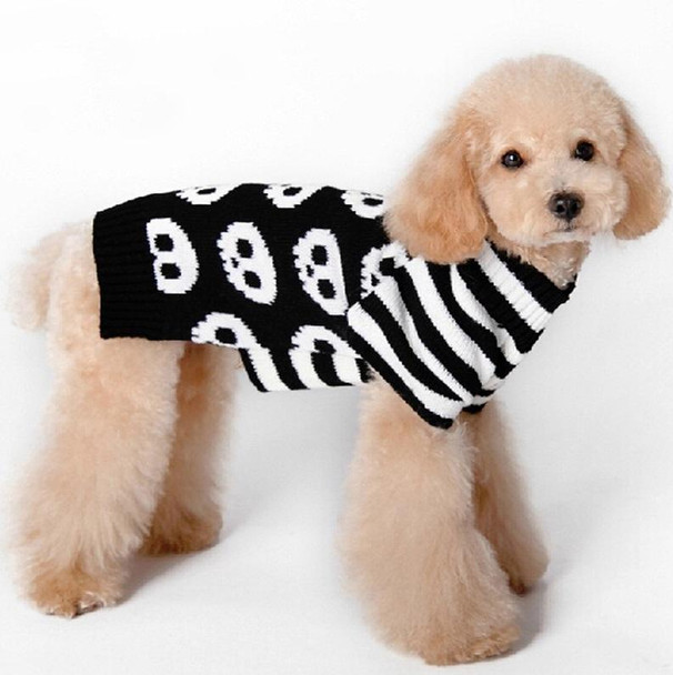 Halloween Skull Pet Sweater Cat & Dog Costume, Size: M