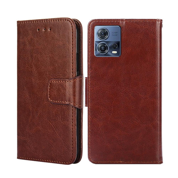 For Motorola Edge S30 Pro 5G/Edge 30 Fusion Crystal Texture Leatherette Phone Case(Brown)