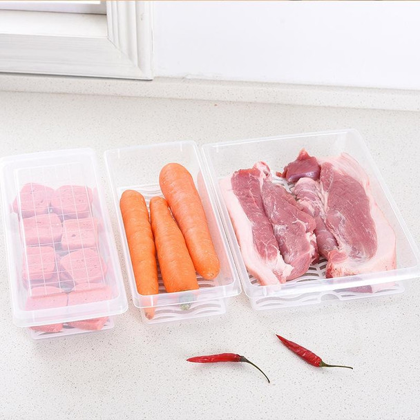 6 PCS Kitchen Refrigerator Drainable Fresh-Keeping Box Food Plastic Sealed Freezer Storage Box Fish Fresh Box, Size:Large