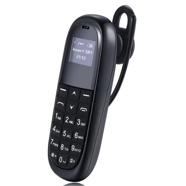 AIEK KK1 Mini Mobile Phone, English Keyboard, Hands Free Bluetooth Dialer Headphone, MTK6261DA, Anti-Lost, Single SIM, Network: 2G(Black)