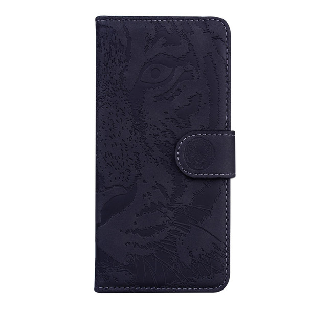 For iPhone X / XS Tiger Embossing Pattern Horizontal Flip Leatherette Case with Holder & Card Slots & Wallet(Black)