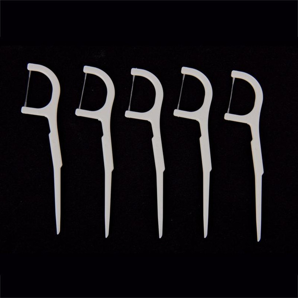 50 PCS Tooth Pick with Thread Wide Type ABS Dental Floss