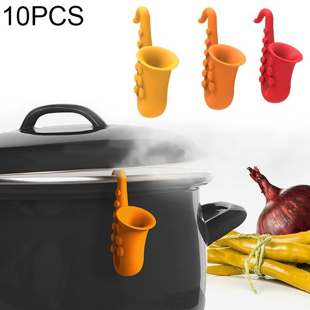 10 PCS Horn Saxophone Silicone Pot Cover Raises Anti-overflow Device, Random Color Delivery