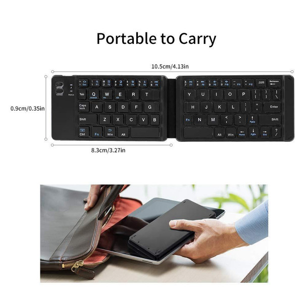 Mini Wireless Bluetooth Folding Keyboard (Black)