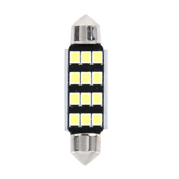 2 PCS 3.5W 250 LM 6000K 41MM 12 SMD-2835 LEDs Bicuspid Port Decoding Car Dome Lamp LED Reading Light, DC 12V(White Light)