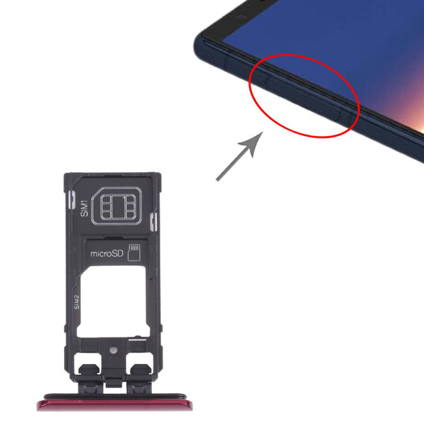 SIM Card Tray + SIM Card Tray / Micro SD Card Tray for Sony Xperia 5 (Red)