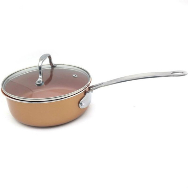 Non-stick Copper Ceramic Coating Cooking Pot, Style:With Cover