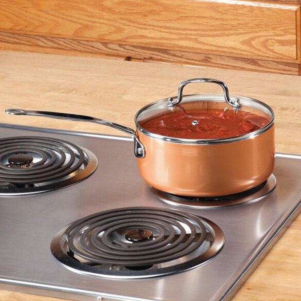 Non-stick Copper Ceramic Coating Cooking Pot, Style:With Cover