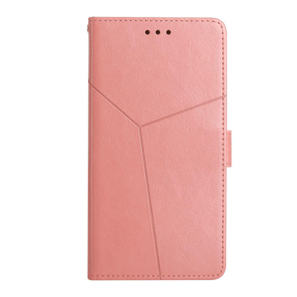 For Motorola Edge 30 Fusion/Moto S30 Pro HT01 Y-shaped Pattern Flip Leatherette Phone Case(Pink)