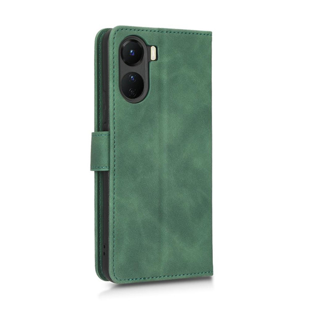 For vivo Y16 4G Skin Feel Magnetic Flip Leather Phone Case(Green)