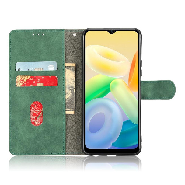 For vivo Y16 4G Skin Feel Magnetic Flip Leather Phone Case(Green)