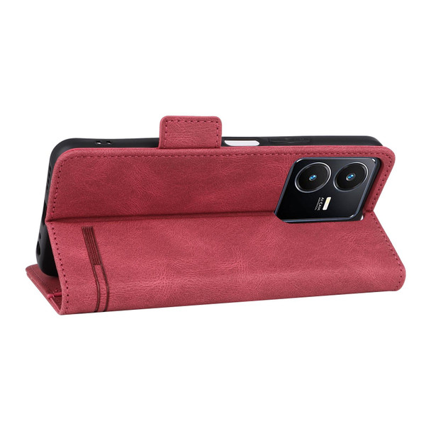 For vivo Y22s / Y35 Magnetic Clasp Leather Phone Case(Red)