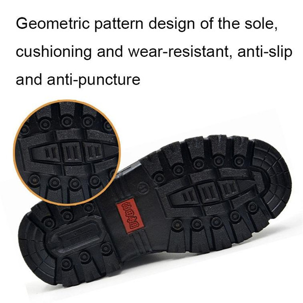 215 Microfiber Leatherette Anti-puncture Wear-resistant Work Shoes Smash-proof Oil-resistant Safety Shoes, Spec: Low-top (41)