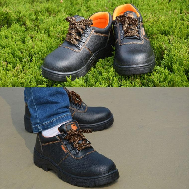215 Microfiber Leatherette Anti-puncture Wear-resistant Work Shoes Smash-proof Oil-resistant Safety Shoes, Spec: Low-top (39)