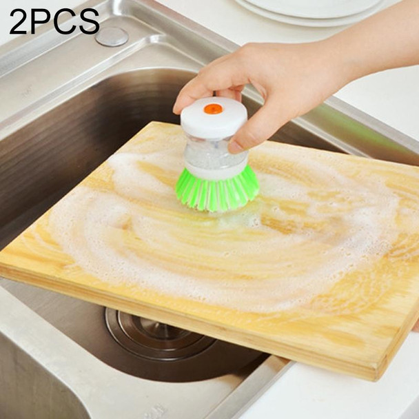 2 PCS Kitchen Washing Utensils Pot Dish Brush with Washing Up Liquid Soap Dispenser