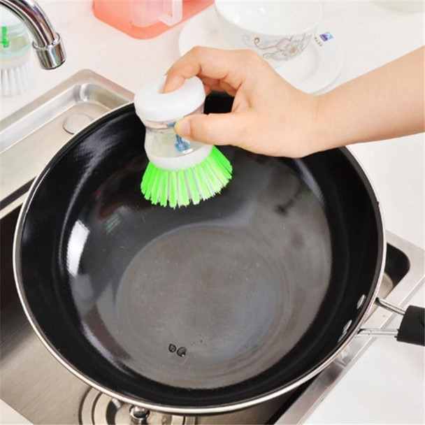 2 PCS Kitchen Washing Utensils Pot Dish Brush with Washing Up Liquid Soap Dispenser