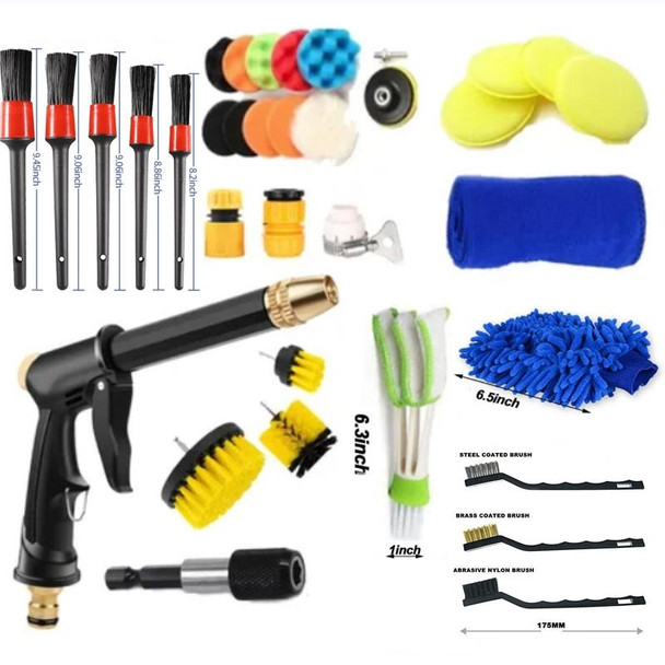35 PCS / Set Car Wash Water Sprayer Tool Details Clean Brush Air Outlet Brush Set