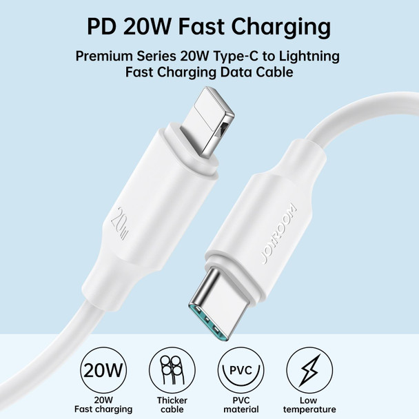 JOYROOM S-CL020A9 20W USB-C/Type-C to 8 Pin Fast Charging Data Cable, Length:2m(Black)