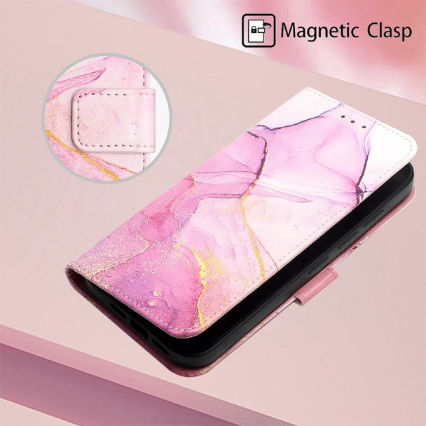 For Sharp Aquos V6/V6 Plus PT003 Marble Pattern Flip Leatherette Phone Case(Pink Purple Gold LS001)