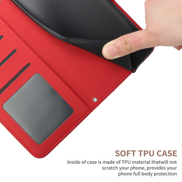 For Motorola Edge 30 Fusion/Moto S30 Pro HT03 Skin Feel Butterfly Embossed Flip Leatherette Phone Case(Red)