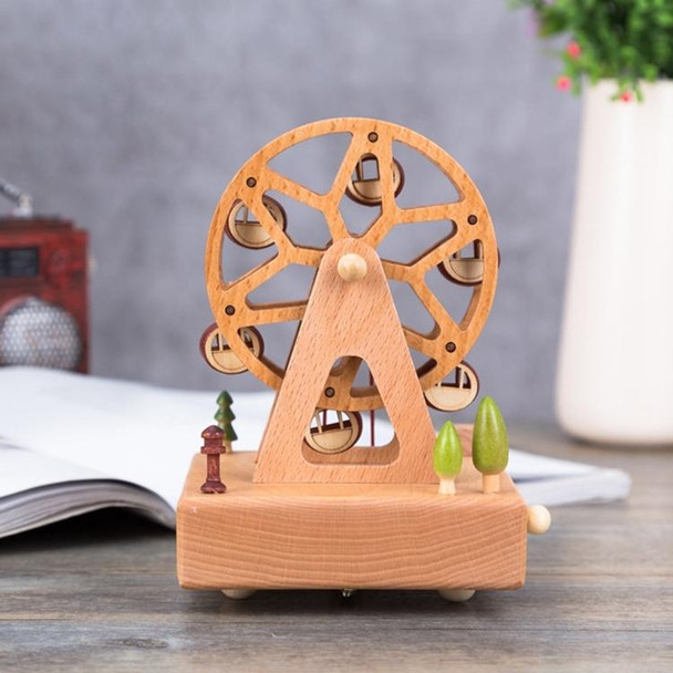 Round Ferris Wheel Shape Home Decor Originality Wooden Musical Boxes