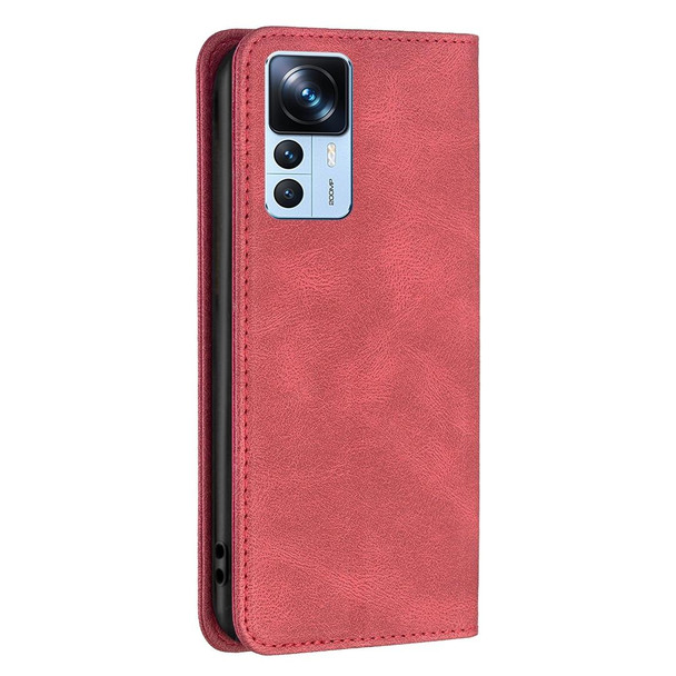 For Xiaomi 12T / 12T Pro / Redmi K50 Ultra Magnetic RFID Blocking Anti-Theft Leather Phone Case(Red)