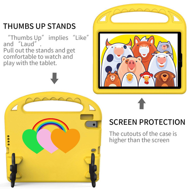 For Lenovo Tab B10 10.1 2020 Love Small Palm Holder EVA Tablet Case(Yellow)