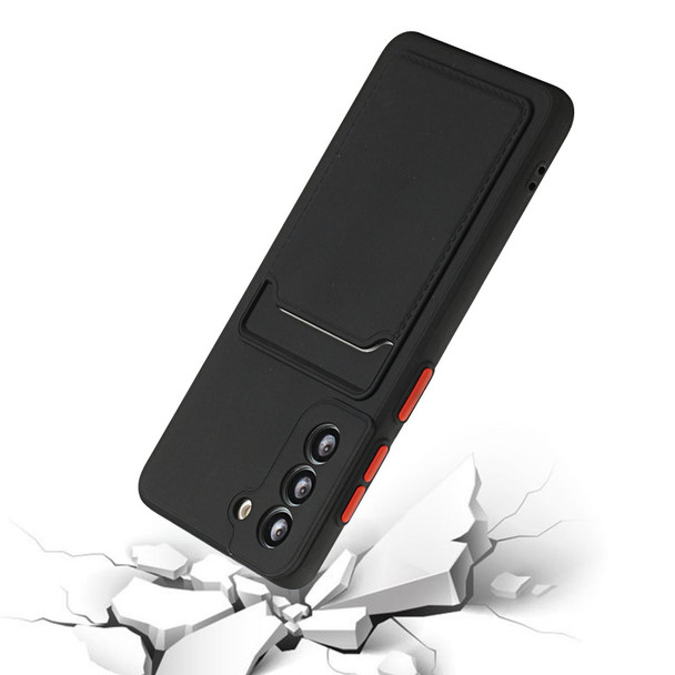 For Samsung Galaxy S22 5G Card Slot Design Shockproof TPU Phone Case(Black)