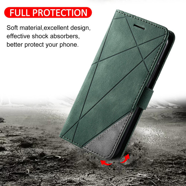 For Xiaomi Redmi 10A Skin Feel Splicing Leather Phone Case(Green)