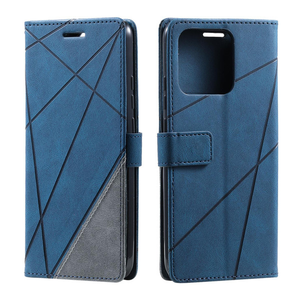 For Xiaomi Redmi 10A Skin Feel Splicing Leather Phone Case(Blue)