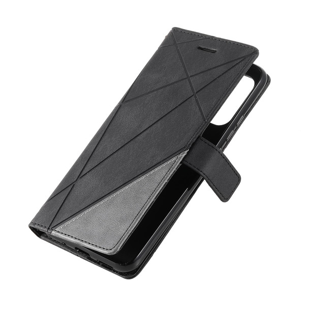 For Xiaomi Redmi 10A Skin Feel Splicing Leather Phone Case(Black)