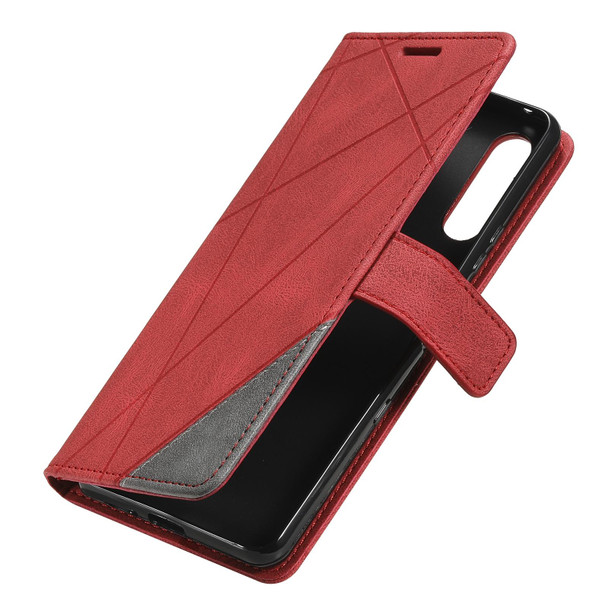 For Sony Xperia 1 IV Skin Feel Splicing Leatherette Phone Case(Red)