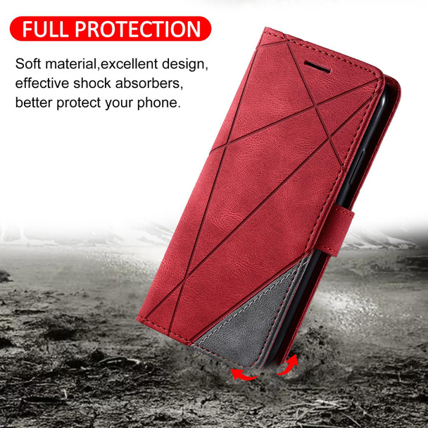 For Sony Xperia 1 IV Skin Feel Splicing Leatherette Phone Case(Red)