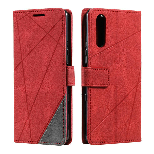 For Sony Xperia 1 IV Skin Feel Splicing Leatherette Phone Case(Red)