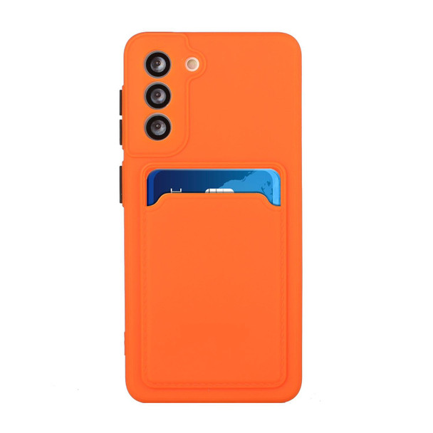 For Samsung Galaxy S22+ 5G Card Slot Design Shockproof TPU Phone Case(Orange)
