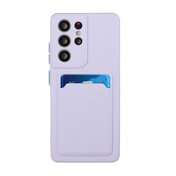 For Samsung Galaxy S22 Ultra 5G Card Slot Design Shockproof TPU Phone Case(Purple)