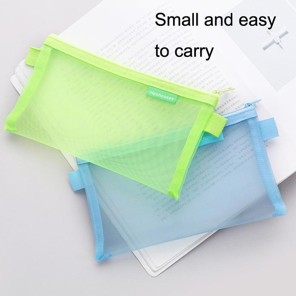 10PCS Hechooses D033 Transparent Mesh Exam Portable Pen Bag, Style: Square (Green)