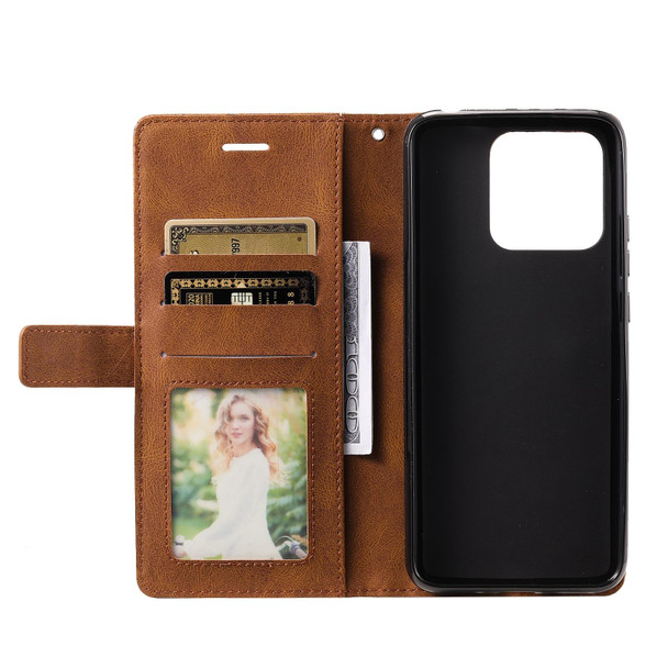 For Xiaomi Redmi 10A Skin Feel Splicing Leather Phone Case(Brown)