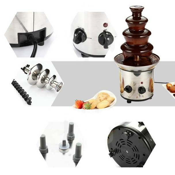 2 PCS 4 Layers Electrical Chocolate Fountain Chocolate Melt Fondue Waterfall Machine