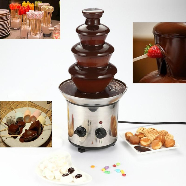 2 PCS 4 Layers Electrical Chocolate Fountain Chocolate Melt Fondue Waterfall Machine