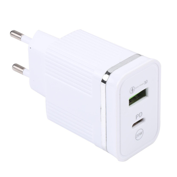 46-A2C2 20W PD + QC3.0 USB Multifunction Fast ChargerEU Plug(White)