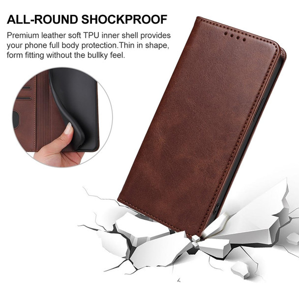 For vivo Y70t Magnetic Closure Leather Phone Case(Brown)