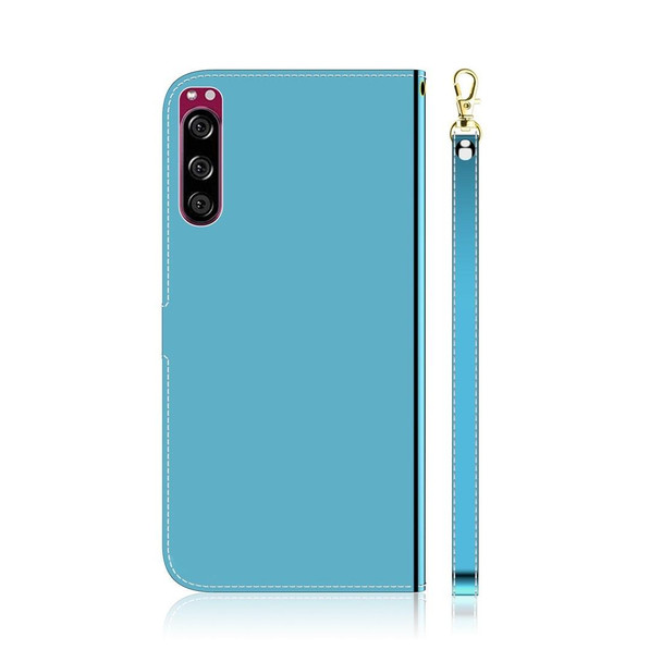 Sony Xperia 5 Imitated Mirror Surface Horizontal Flip Leather Case with Holder & Card Slots & Wallet & Lanyard(Blue)