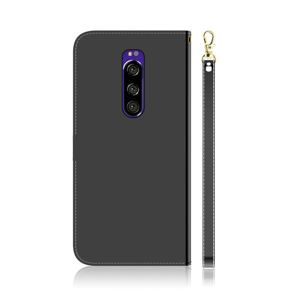 Sony Xperia 1 Imitated Mirror Surface Horizontal Flip Leather Case with Holder & Card Slots & Wallet & Lanyard(Black)