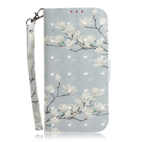 For Samsung Galaxy A14 5G 3D Colored Horizontal Flip Leatherette Phone Case(Magnolia)