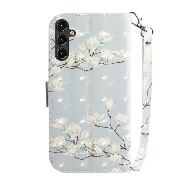 For Samsung Galaxy A14 5G 3D Colored Horizontal Flip Leatherette Phone Case(Magnolia)