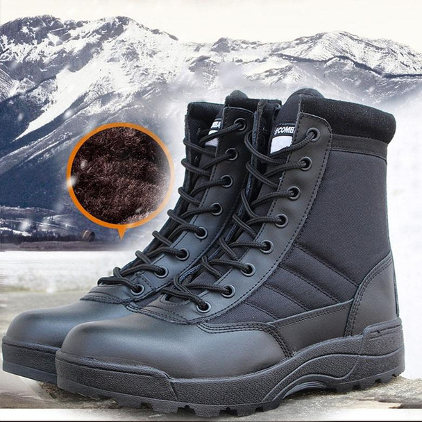 Autumn and Winter Padded Thickened Non-slip High-top Sports Boots, Size: 45(Black Padded)